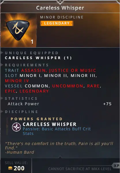 Careless Whisper • careless whisper (passive: basic attacks buff crit stats)