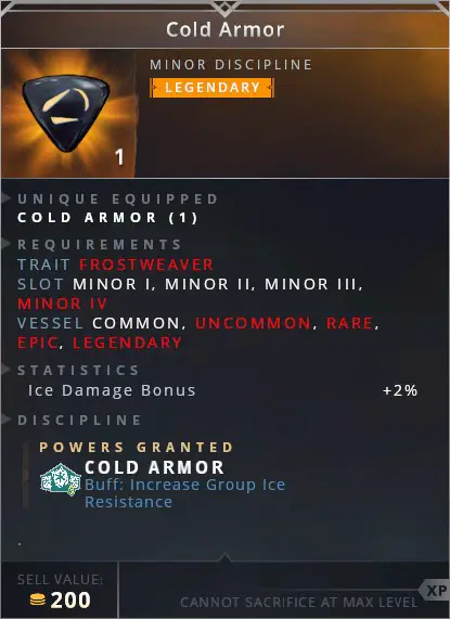 Cold Armor	• cold armor (buff: increase group ice resistance)