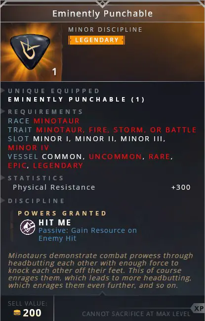 Eminently Punchable • hit me (passive: gain resource on enemy hit)