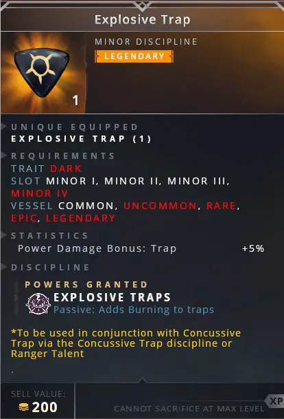 Explosive Trap	• explosive trap (passive adds burning to traps)