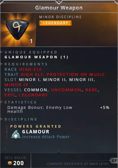 Glamour Weapon • glamour (increase attack power)