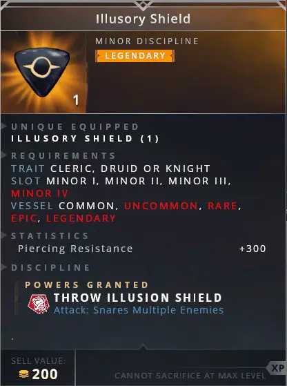 Illusory Shield • throw illusion shield (attack: snares multiple enemies)
